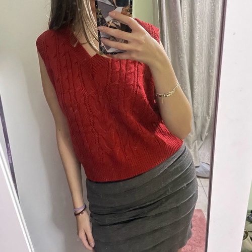 Kazaka red knitted vest used in excellent condition