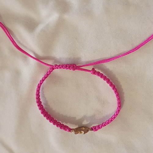 Women's bracelet fuchsia with horseshoe and evil eye, new