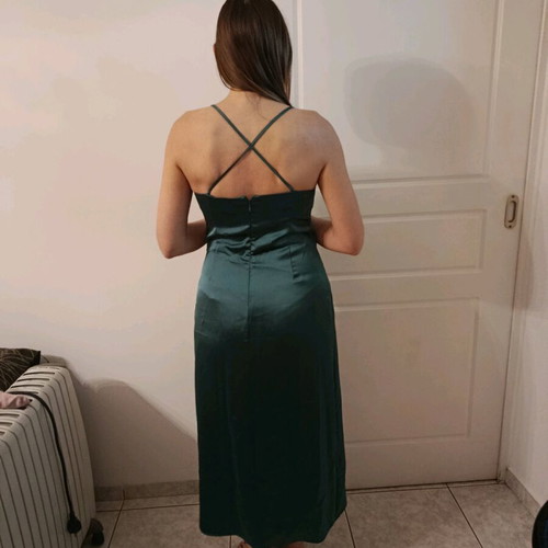 Zara dress green with gold details size M new