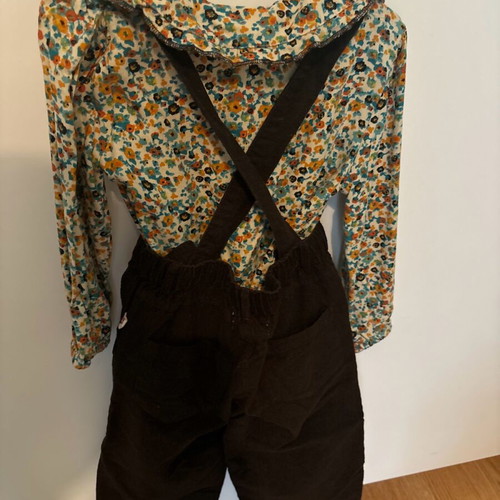 Attrativo corduroy baby overalls set with shirt like new