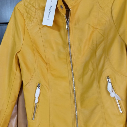 Forget Me Not Fashion women's yellow faux leather jacket new, size M