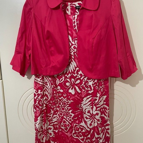 Dana Kay women's dress with matching jacket like new, red