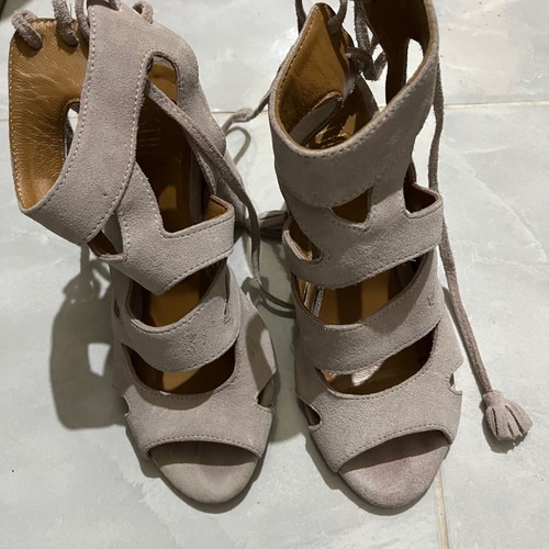 Esthissis sandals used, leather suede, size 36, gray