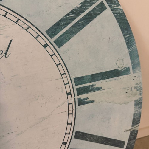 Large analog wall clock new, antique turquoise color
