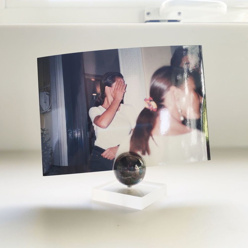 Photo frame base new, metal and plexiglass