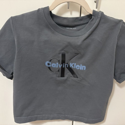 Calvin Klein cropped T-shirt, grey, XS