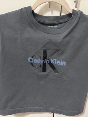 Calvin Klein cropped T-shirt, grey, XS