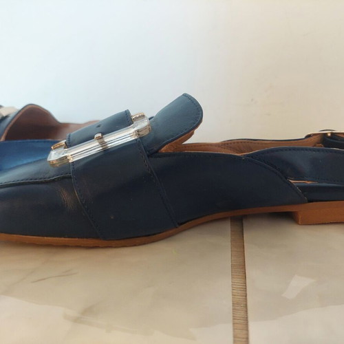 Chaniotakis leather ballerinas blue, like new