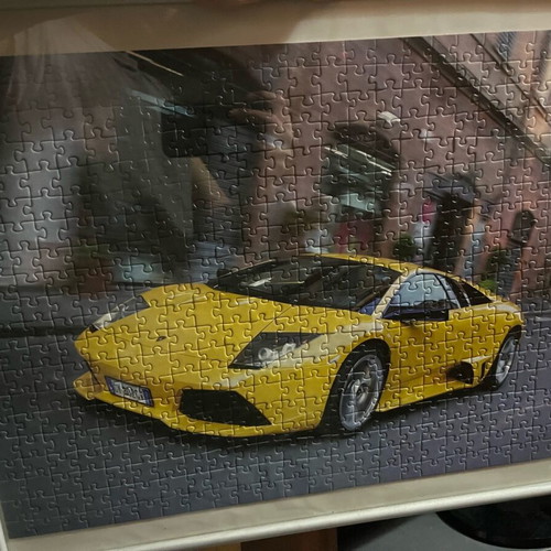 Lamborghini puzzle in frame like new, two together
