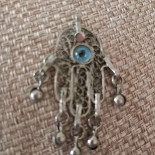 Hamsa Evil Eye used, silver