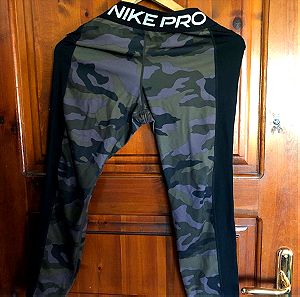 Nike Dri-Fit Pro Women's 7/8 Camo Running Γυναικείο Cropped Κολάν Ψηλόμεσο Χακί