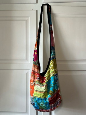 Boho shoulder bag like new, colorful cotton