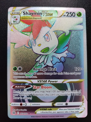 Pokemon Shaymin VSTAR 173/172 Rainbow Rare new from Brilliant Stars 2022 collection