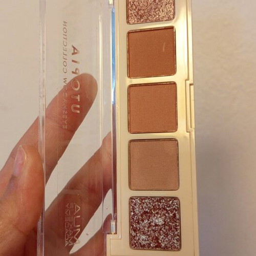 MUA Academy eyeshadow palette 5 shades with blush and mini lipstick