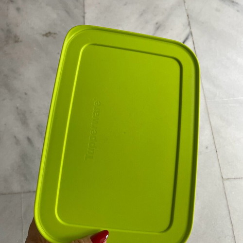 Tupperware 1L container with green lid new