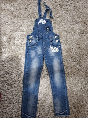 Denim overalls for girl 6 years like new, blue