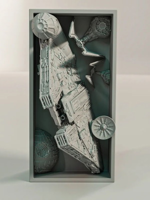 Star Wars Millennium Falcon Book Nook new 3D printed bookshelf decor
