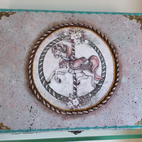 Christmas box handmade wooden new 29×21×8 cm
