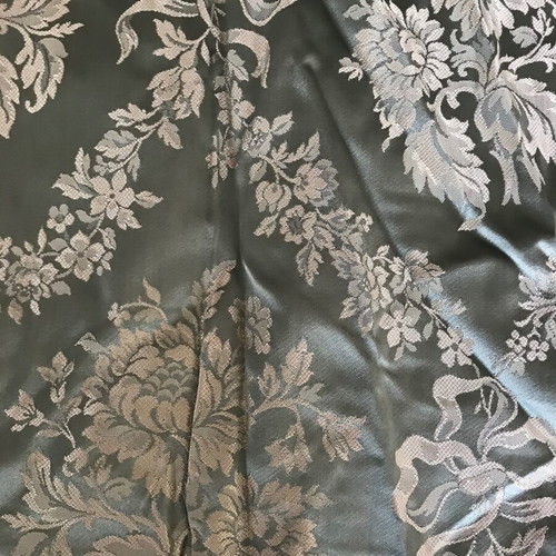 Set of 2 Silk Brocade Antique Curtains