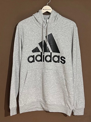 Adidas Essentials Hoodie men’s sweatshirt with hood, like new, gray, size large
