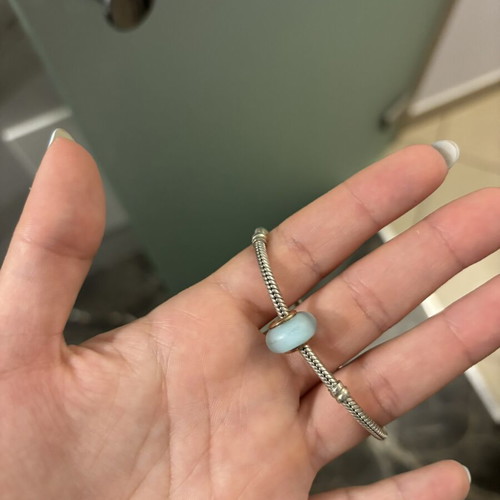 Pandora silver bracelet with turquoise charm
