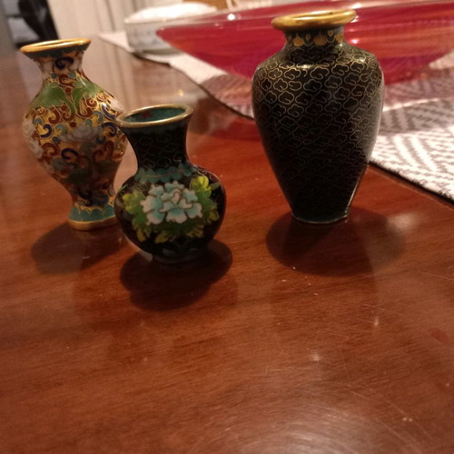 Miniature vases used, Chinese, set of 3 pieces