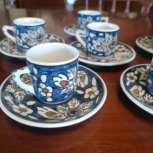Handmade vintage coffee set Lindos Rhodes like new