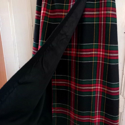 Vintage 1960's wool plaid wrap maxi skirt lined, like new