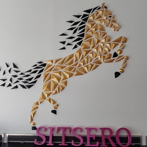 Wall decoration Geometric Horse new 3D art