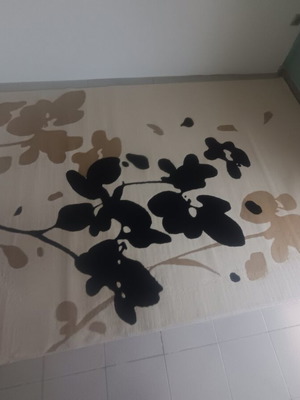 Biokarpet rug 3x2 meters like new, white black beige
