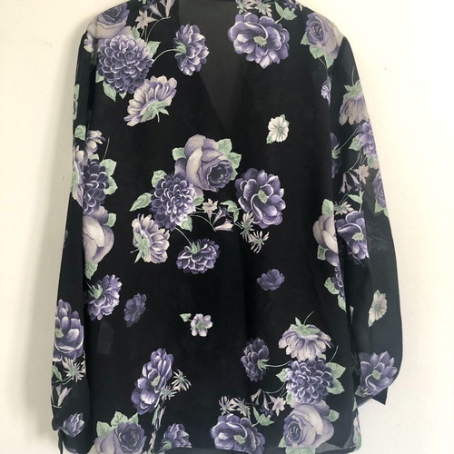 Vintage floral black BHS shirt new, size L 42