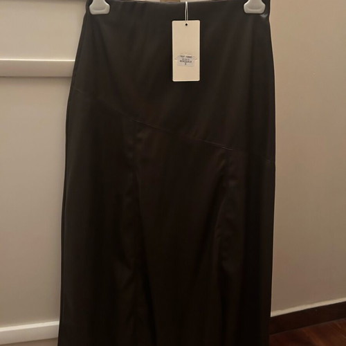 Midi leather skirt new, bordeaux