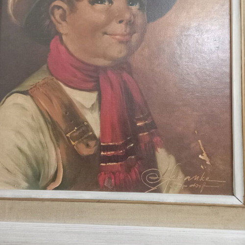 Oil painting framed used with signature