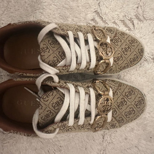 Guess women's athletic shoes like new, size 37, beige gold