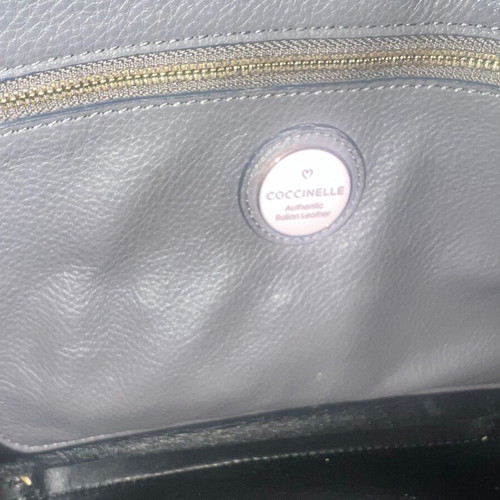 Suede shoulder bag Coccinelle like new, gray with minor clasp wear