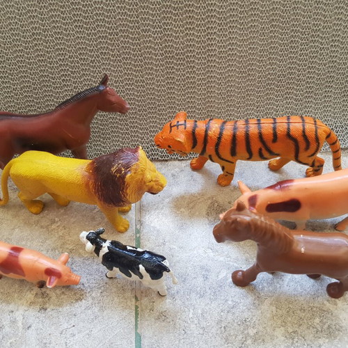 Animal Figures used, pack of 7 different animals