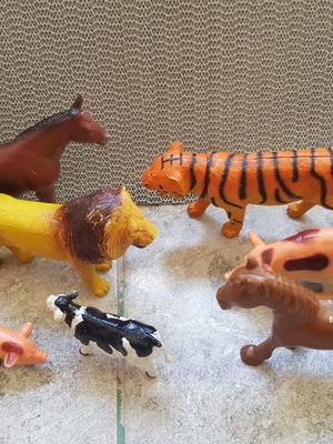 Animal Figures used, pack of 7 different animals