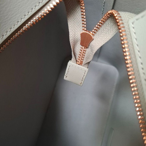 Ted Baker Light Grey Genuine Leather Tote Bag with Matching Pouch