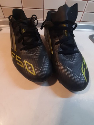 Adidas Performance F50 Club football shoes, black with studs, size 42