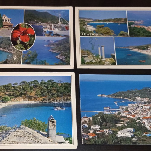 Postcards used, collection of 15, Thasos and Limenaria