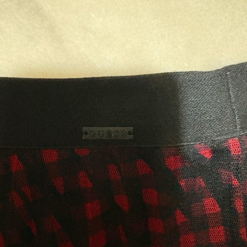 Guess reversible skirt like new, black metallic and red checkered