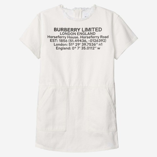 Burberry denim dress for girls, beige and white, size 152 cm, age 12