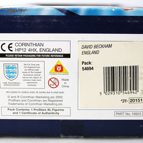 Corinthian Pro Stars XL David Beckham 2002 Special Edition new