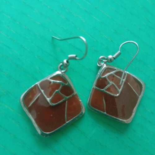 Earrings set of 5 pairs made of stainless steel and enamel new