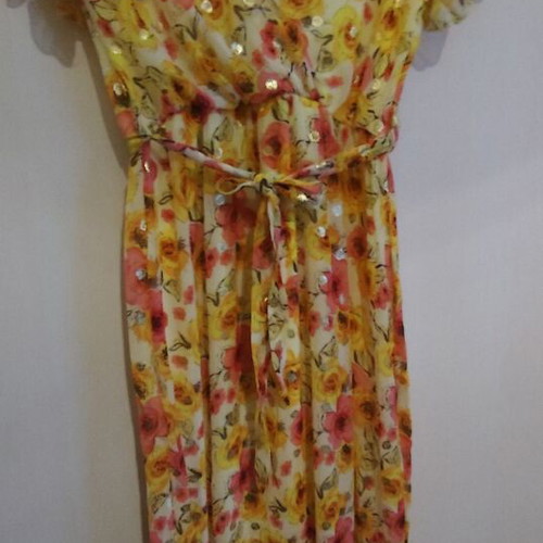 Long colorful wrap dress like new, size M
