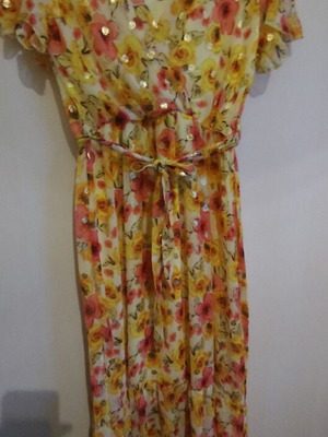 Long colorful wrap dress like new, size M
