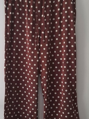 H&M summer polka dot palazzo pants, burgundy, size L