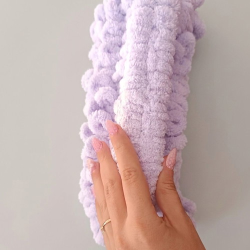 Mini handmade puffy lilac handbag