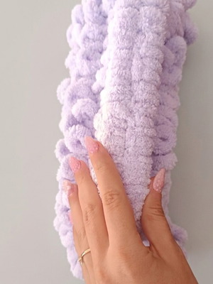 Mini handmade puffy lilac handbag