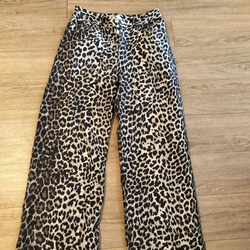 H&M leopard jean like new, brown and beige, size S